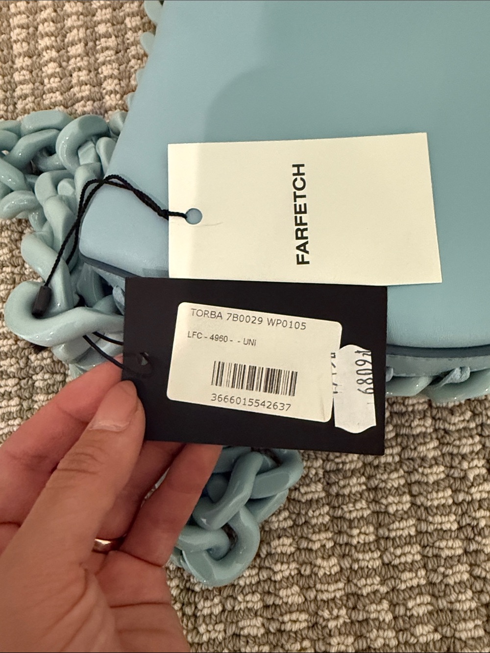 Stella McCartney Pale Blue Braided Chain Shoulder Bag - Picture 8 of 8